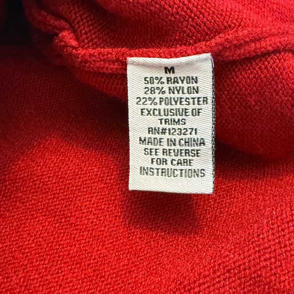 Orange Kiss Red 87 Cropped Varsity Sweater M Y2K Sporty Preppy Knit - Picture 7 of 7